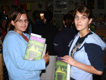 calie and lauren at the bookstore